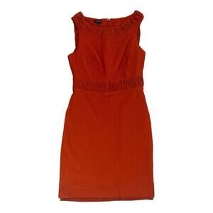 Talbots Women’s Orange Sheath Dress Wool Blend Sleeveless Size 6 Zip Up Back